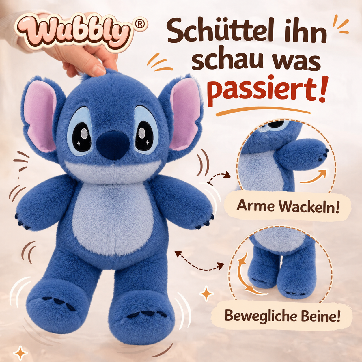 Wubbly® X Stitch Rennendes Plüschtier